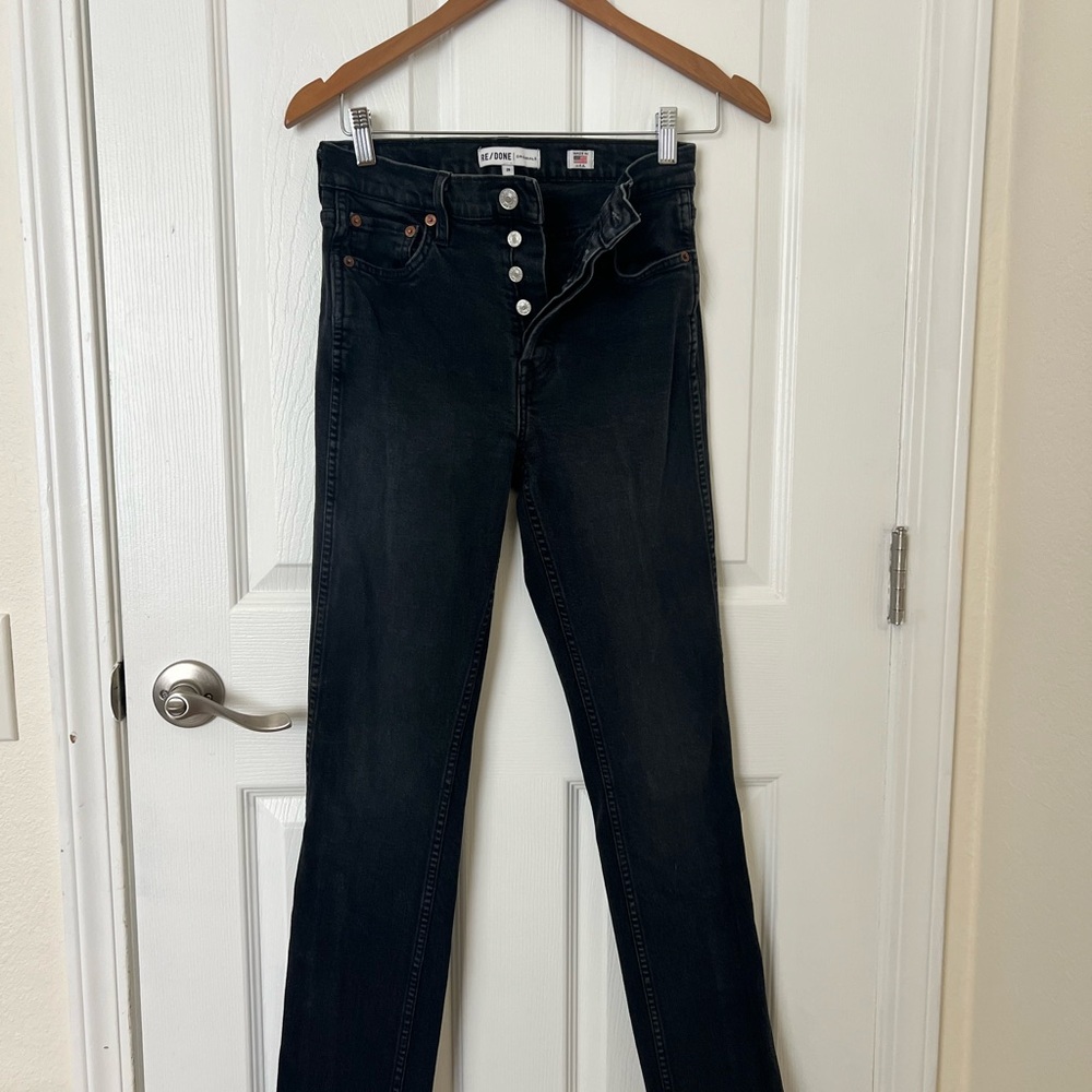 Re/Done High Rise Black Skinny Jeans